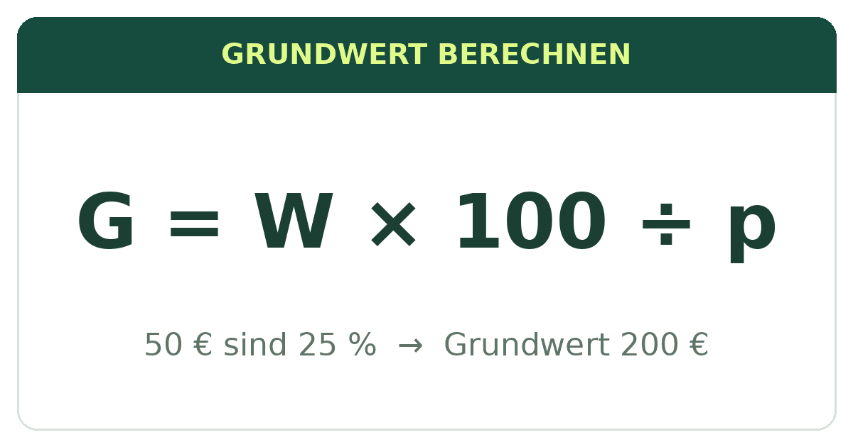 Formel zur Berechnung des Grundwerts